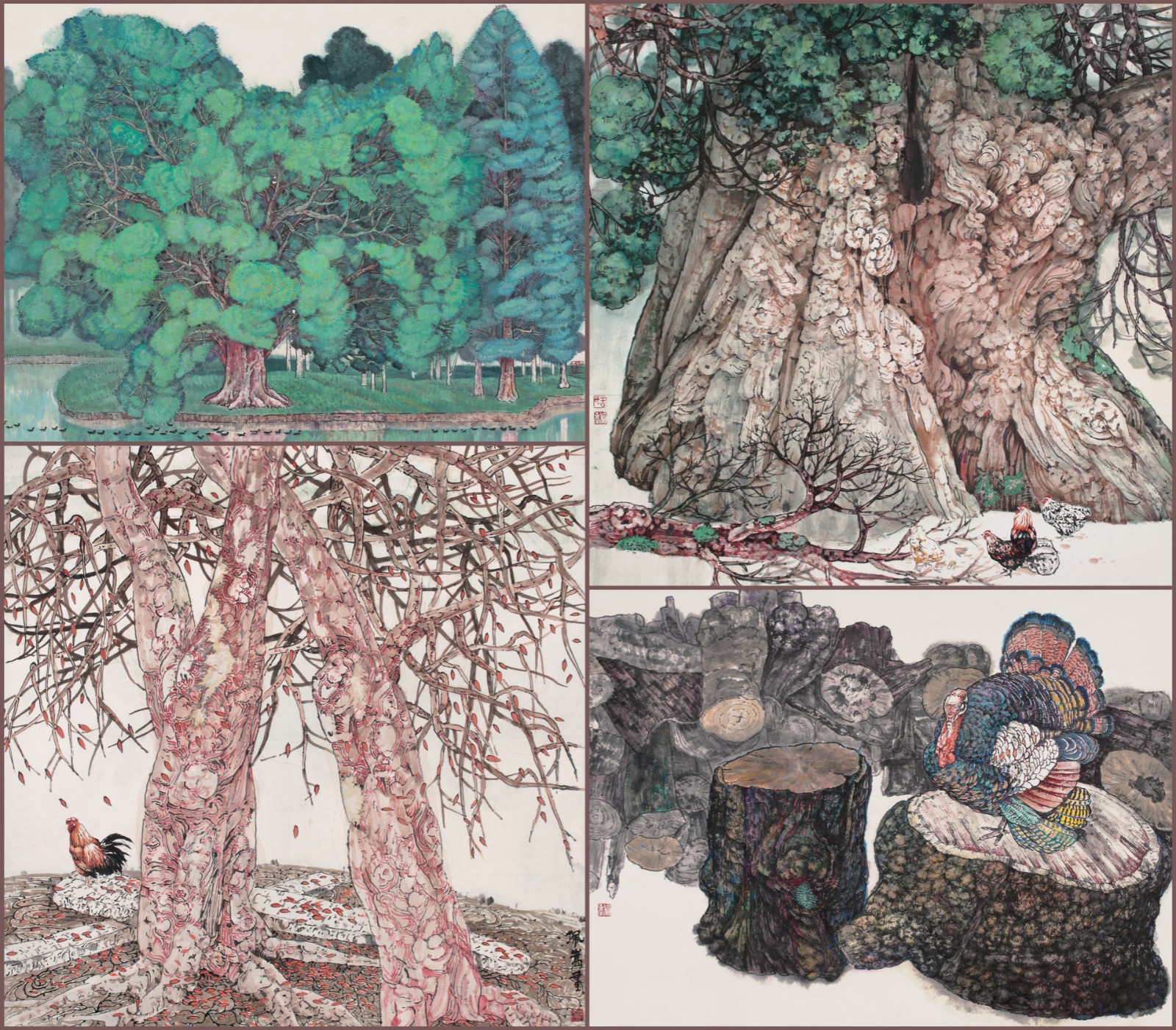 树树皆秋色     97×68cm   纸本设色   1992