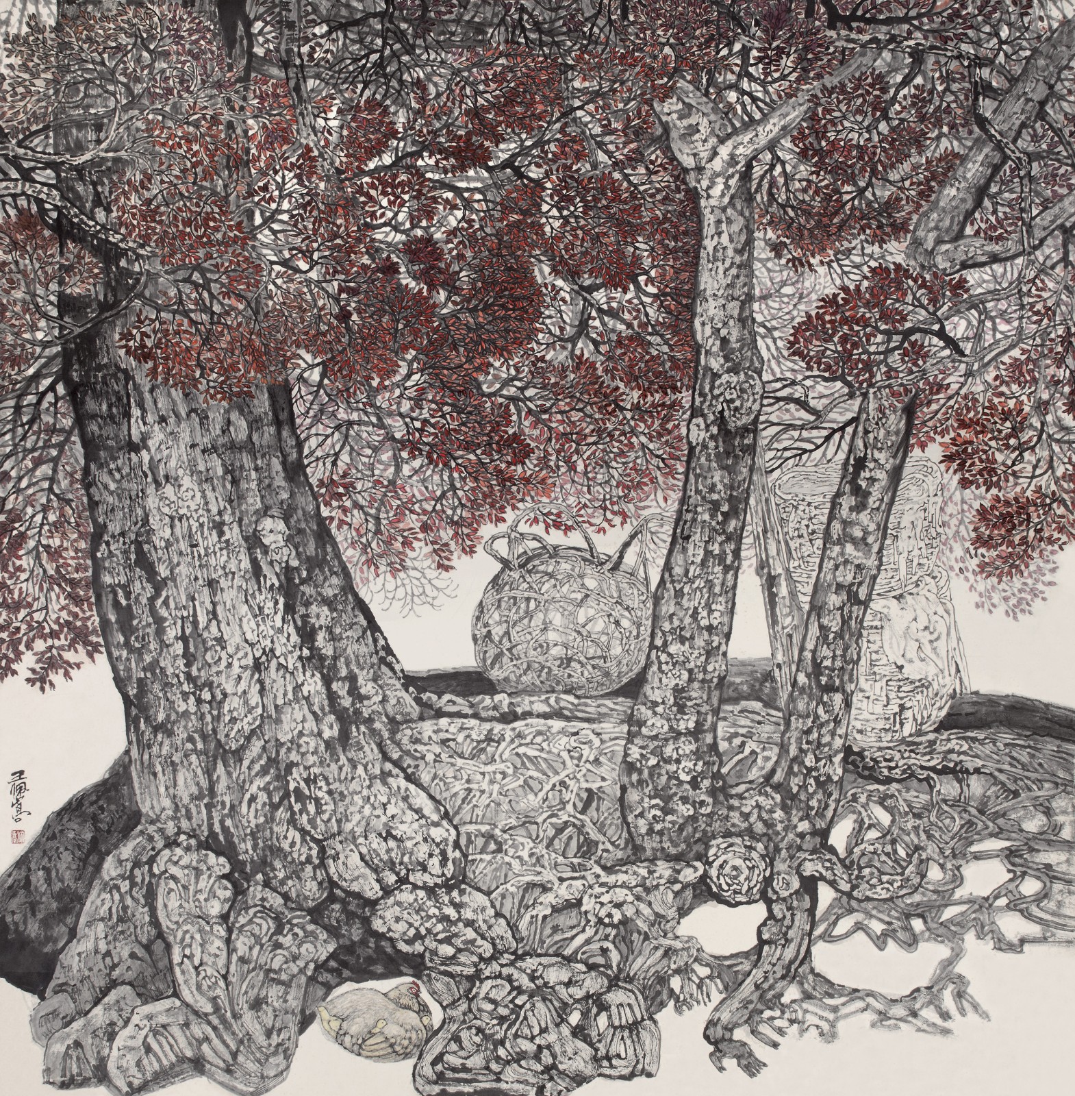 生生不息    113×136cm   纸本设色   2001
