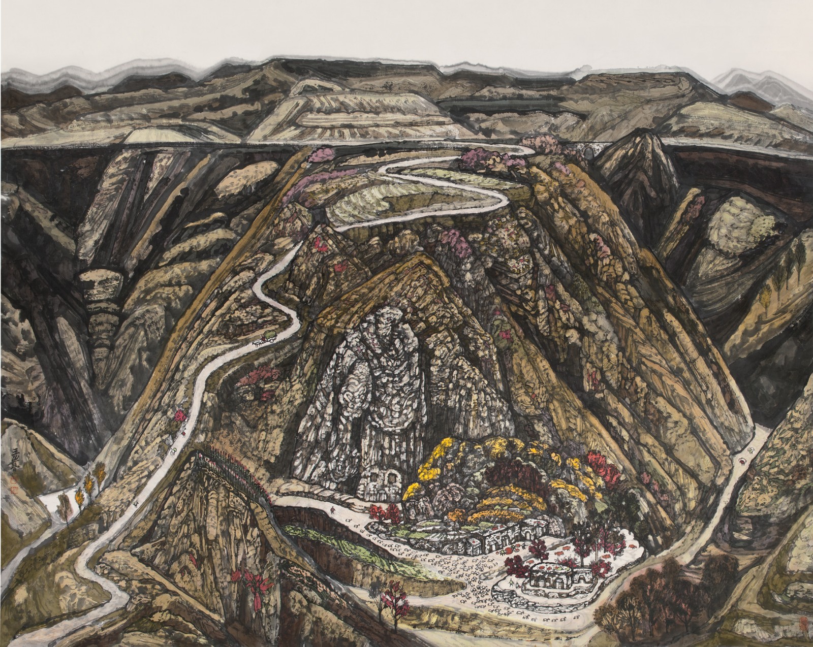 安塞秋色     144×220cm   纸本设色   2008